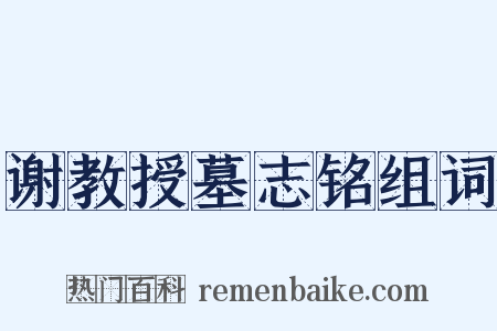 谢教授墓志铭组词是什么意思的图片